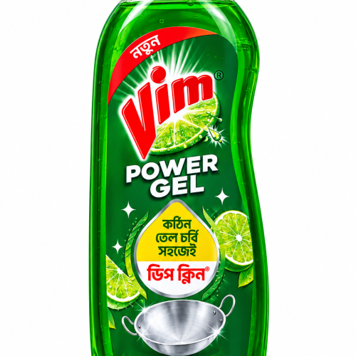 Vim Power Gel Dishwashing Liquid 475gm - Unilever